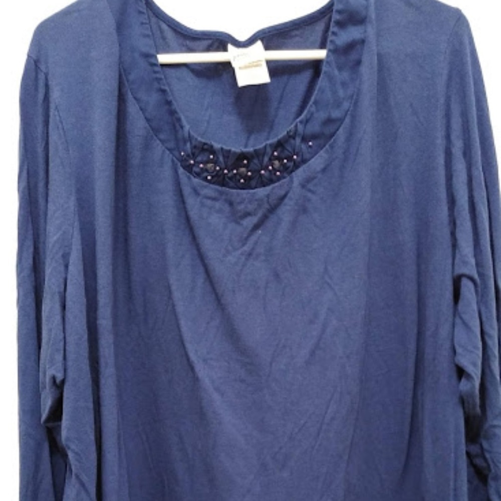 Used Long Sleeve Just My Size Blue Top
